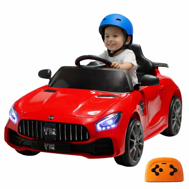 Carro Eléctrico Montable YEI Rojo Control Remoto Luces LED Bluetooth Puertas Abatibles