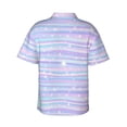 thumbnail image 3 of Easygdp Striped Gradient Men's Hawaiian Shirts Print Lapel Short Sleeve for Beach, vacation, party, casual occasions - XX-Large, 3 of 9