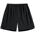 thumbnail image 4 of Mens Shorts Summer Casual Lightweight Breathable Elastic Waist Wide Straight Leg Relaxed Fit Shorts with Pockets, 4 of 4