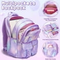 thumbnail image 6 of 3Pcs Waterproof Backpack Set with Lunch Box & Pencil Pouch - Lightweight Casual Outdoor Daypack Bookbag, Diamond Pink, 6 of 8