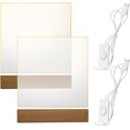 thumbnail image 1 of 2CS 3D Night LED Wooden Light Lamp Base Stand with 2 Clear Acrylic Sheets 3.5mm/0.13 Inch for Restaurant Bar Cafe Shop Room Decoration (Rectangular, 1 of 1