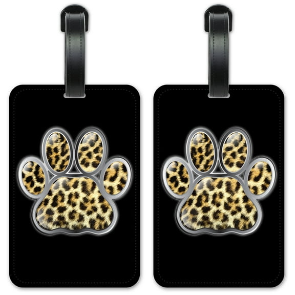 Leopard Paw - Luggage ID Tags / Suitcase Identification Cards - Set of 2