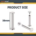 thumbnail image 3 of 20 Pack of Silver Aluminum Screw Posts, 38mm Metal Chicago Screw Post Binding Screws, 3 of 7