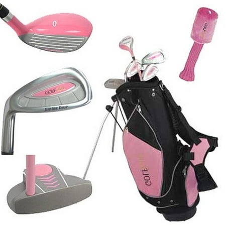 Golf Girl LEFTY Junior Club Youth Set for Kids Ages 4-7 w/Pink Stand (Best Starter Golf Clubs Uk)