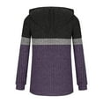 thumbnail image 5 of Weiqiqre Fall Outfits for Women Color Block Knit Hoodie – Casual Long Sleeve Pullover Sweater Tops with Pocket, 5 of 5