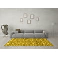 thumbnail image 3 of Ahgly Company Machine Washable Indoor Rectangle Abstract Yellow Contemporary Area Rugs, 6' x 9', 3 of 4