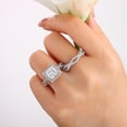 thumbnail image 6 of SFTING Wedding Rings Set for Women Princess Cut Twisted Halo Engagement Rings 5A CZ Silver 18K Plated Anniversary Mother's Day Gift for Her Size 7, 6 of 8