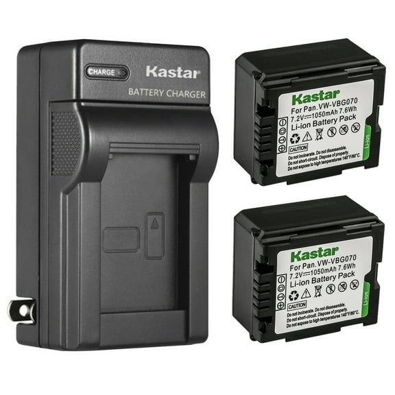 Kastar 2-Pack Battery and AC Wall Charger Replacement for Panasonic HDC-TM10, HDC-TM10K, HDC-TM10S, HDC-TM15, HDC-TM20, HDC-TM20K, HDC-TM20K8, HDC-TM20R, HDC-TM20S, HDC-TM30, HDC-TM200, HDC-TM300