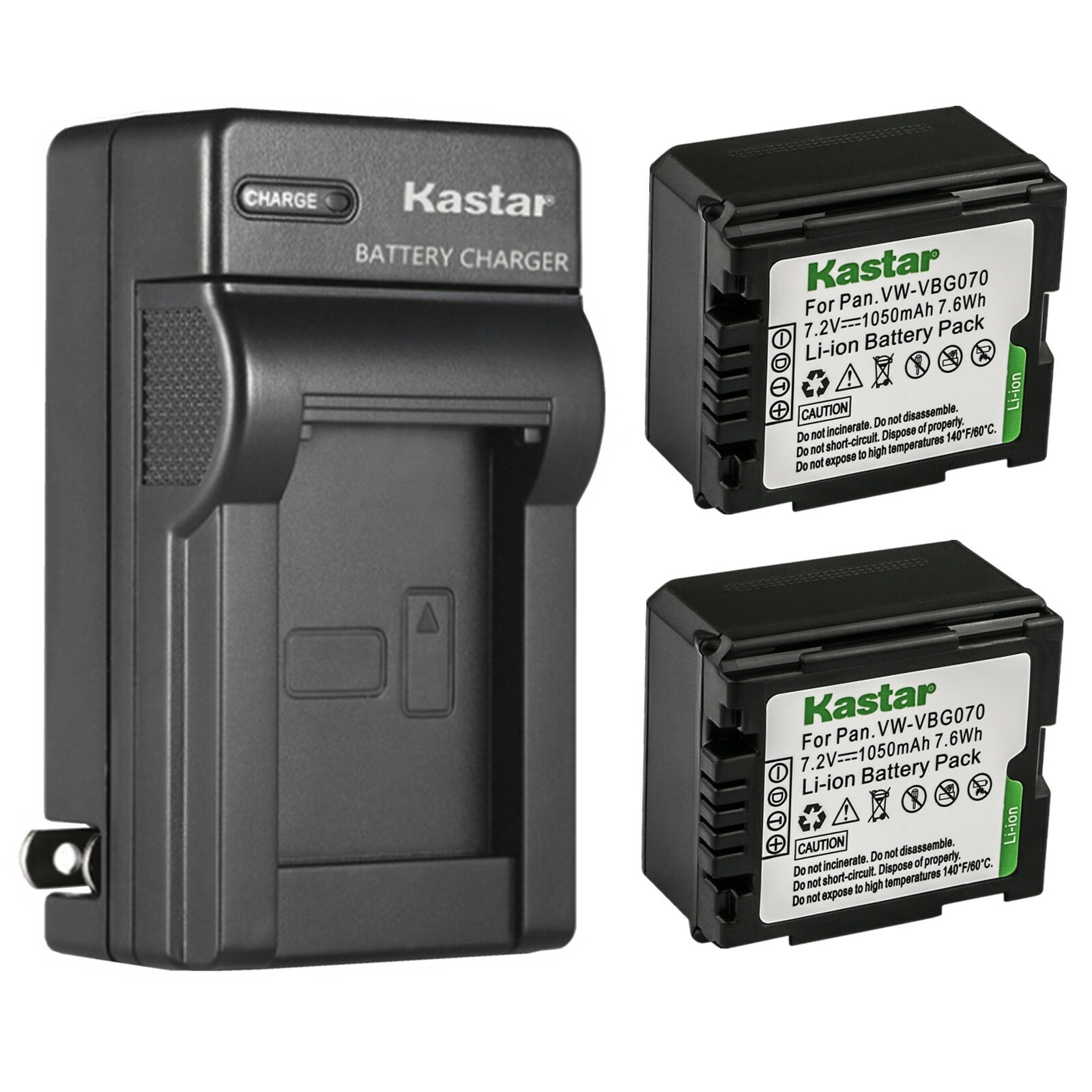 Kastar 2-Pack Battery and AC Wall Charger Replacement for Panasonic HDC-TM10 HDC-TM10K HDC-TM10S HDC-TM15 HDC-TM20 HDC-TM20K HDC-TM20K8 HDC-TM20R HDC-TM20S HDC-TM30 HDC-TM200 HDC-TM300