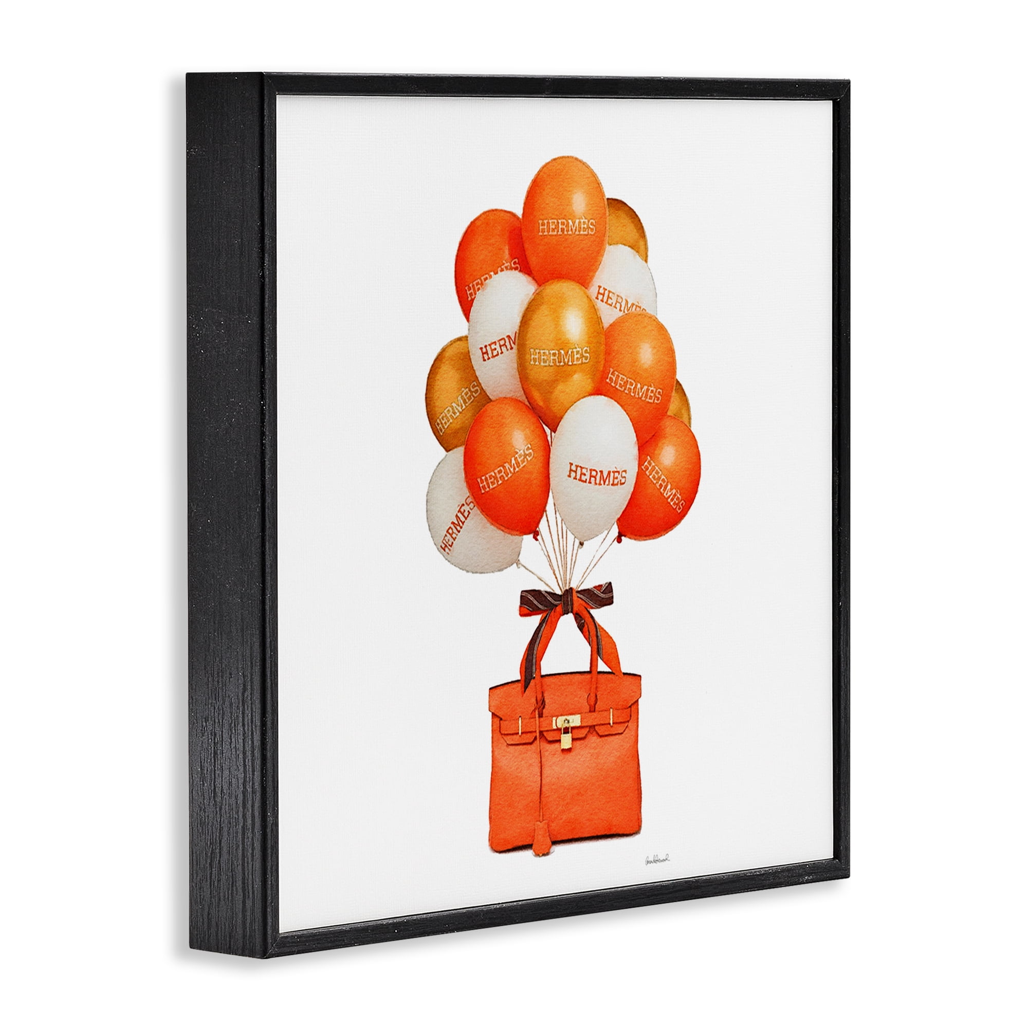 Stupell Industries Orange Handbag & Balloons Black Framed Giclee Art, design by Amanda Greenwood