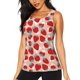 thumbnail image 1 of Fotbe Red Strawberry Blusas Sin Mangas para Mujer – Estilo Casual, Corte Suelto, Slim-Fit, Cuello Redondo Deportivo, Tops de Verano para Gimnasio y Yoga-Small, 1 of 7