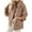 Khaki, variant on Women's Cropped Pea Coats Casual Lapel Collar Button Down Short Jacket Long Sleeve Wool Blend Coat with Side Pockets Pink XXXL