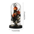 thumbnail image 3 of Halloween Decorations LED Light Up Black Rose Skull Skeleton Hand in Glass Dome Battery-Operated Tabletop Decor with Fairy Lights Spooky Gothic Party Decor Gifts For Mom Wife Her, 3 of 6