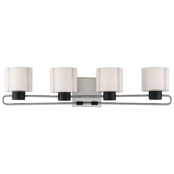 Waverly Plaza Bath 4-Light Bathroom Vanity Light in Coal with Brushed Nickel