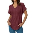 thumbnail image 2 of Shine Up Blouses for Women Casual V Neck Shirts Summer Sweaters Short Sleeve Tunic Tops, 2 of 5