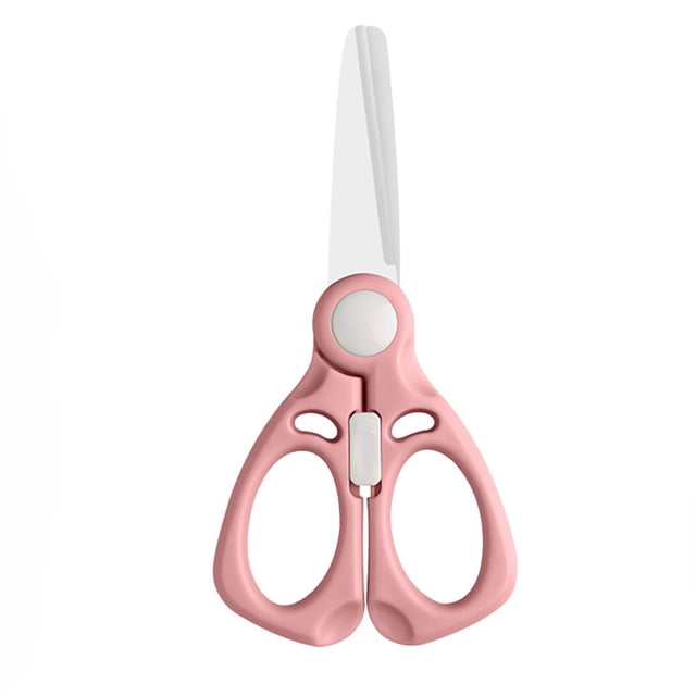Pink Pink Portable Childrens Ceramic Scissors With Lid Safe And Convenient For Kids Food And Kitchen Use Easy To Clean Ceramics Material Ceramic Scissors
