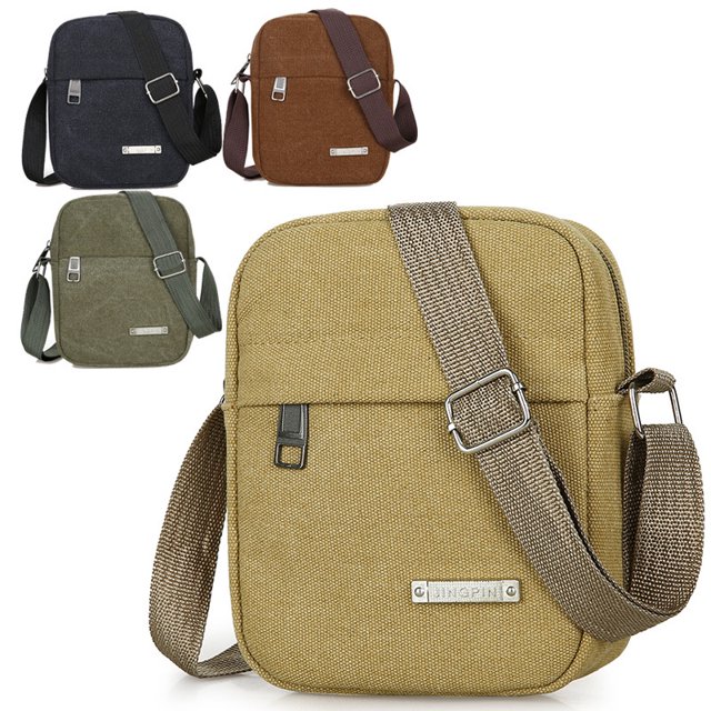Mochila vintage para hombre, bolso bandolera de lona, bolso de lona sencillo y moderno para hombre