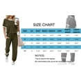 thumbnail image 5 of MOSHU Womens Two Piece Outfits Short Sleeve Color Block Tops Long Pants with Drawstring Tracksuit Jogger Sets, 5 of 9
