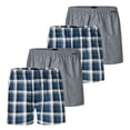 thumbnail image 1 of SCHIESSER Calzoncillos bóxer tejidos para hombre, pack de 4 - tela tejida, pantalón, algodón Azul/gris 4XL (XXXX-Large), 1 of 4