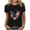 Black(Style 45), variant on Summer Women Tops, Ladies Short Sleeve Round Neck Casual Independence Day Printed T-Shirt Blouses