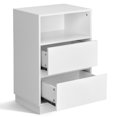thumbnail image 5 of GZXS Nightstand with Storage, End Table with Shelf and 2 Drawers, Side Table for Small Space, Living Room, Bedroom, White, 5 of 10