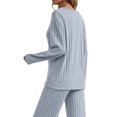 thumbnail image 2 of Matching Sets Women Clothing Fall Winter Two Piece Outfit Sets for Women Wide Leg Pants Ribbed Knit Winter Gray L, 2 of 9
