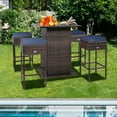 thumbnail image 4 of Gymax 5PCS Patio Bar Set Rattan Bar Furniture Set w/ Table & 4 Cushioned Stools Navy, 4 of 10