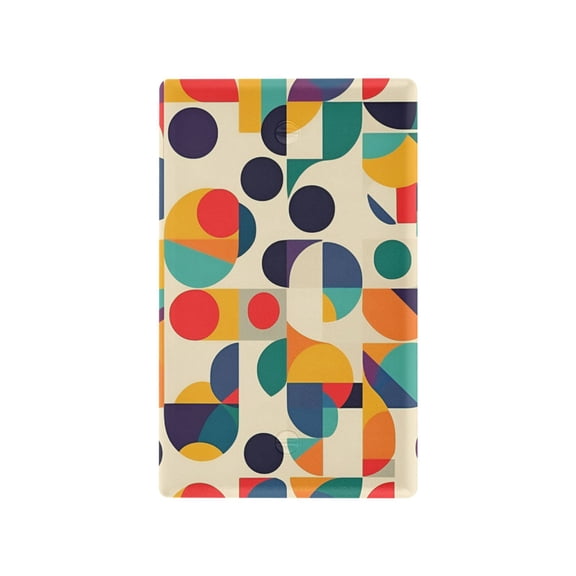 Yayeee Blank Wall Plate Cover 1-Gang 4.5"x2.7" Home Unused Decorative Outlet, Green Geometric