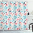 thumbnail image 1 of Ambesonne Vintage Shower Curtain, Flowers Roses Teapot, 69"Wx84"L, Pale Blue Pale Pink, 1 of 3