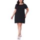 thumbnail image 2 of Camisones de Talla Grande para Mujeres Agnes Orinda, Manga Corta, Volantes, Mini, Ropa de Dormir Casual, Camisetas de Pijama, Vestido 4X Negro, 2 of 6