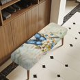 thumbnail image 3 of CHAQLIN Butterfly Vintage Letter Elastic Bottom Bench Seat Cover, Washable Poly Spandex Bench Slipcover for Living Room Dining Room, 3 of 9
