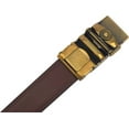 thumbnail image 5 of Marshal Men's Genuine Leather Ratchet Dress Belt With Automatic Buckle Tan Buckle2, 46", 5 of 9