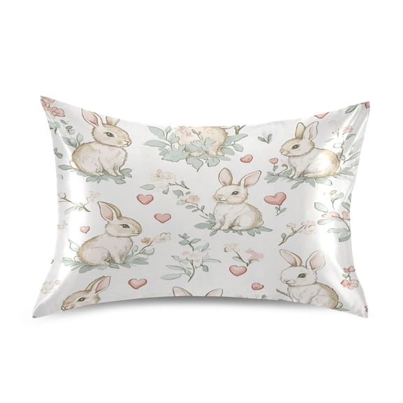 Satin Pillowcase Soft and Smooth Pillow Case for Hair and Skin Soft Pastel Bunnies