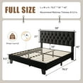 thumbnail image 6 of Honfach Full Size Velvet Bed Frame with Upholstered Button Tufted Headboard, Platform Bed with Wooden Slats Support, Black, 6 of 8