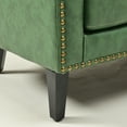 thumbnail image 6 of 50" Faux Leather Small Barrel Love Seat Settee, Diamond Tufted Back Compact Loveseat Sofa with Nailhead Trim, Modern 2-Seater Couch with Solid Wood Legs for Small Spaces, Apartments, Green, 6 of 15