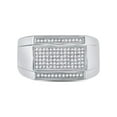 thumbnail image 2 of FB Jewels Sterling Silver Mens Round Diamond Rectangle Cluster Fashion Ring 1/3 Cttw Size 10, 2 of 4