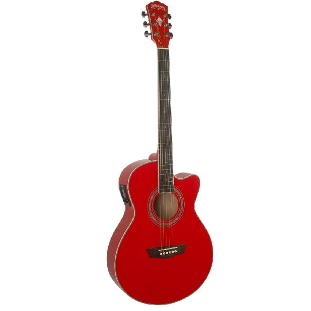 Washburn Ea12 Guitarra Electroacústica Mini Jumbo Roja Washburn Guitars E/ACUSTICA EA12
