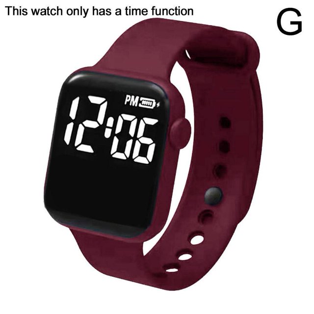 New Led Electronic Watch Rainbow Square Love Digital Outdoor Sports Student Watch