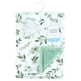 thumbnail image 2 of Hudson Baby Plush Blanket with Furry Binding and Back, Eucalyptus, One Size, 2 of 2