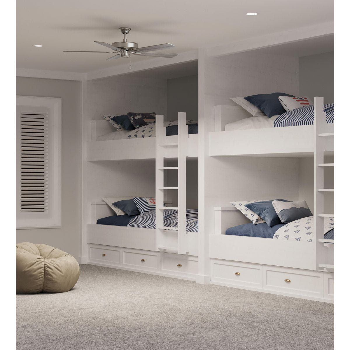AirPro 52 in. Brushed Nickel 5-Blade Rated AC Motor Transitional Ceiling Fan