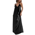 thumbnail image 1 of Besolor Robes Maxi d'Été pour Femmes Décontractées Boho à Col en V Sans Manches Dos Nu Robe Caraco Longues Robes de Plage, 1 of 6