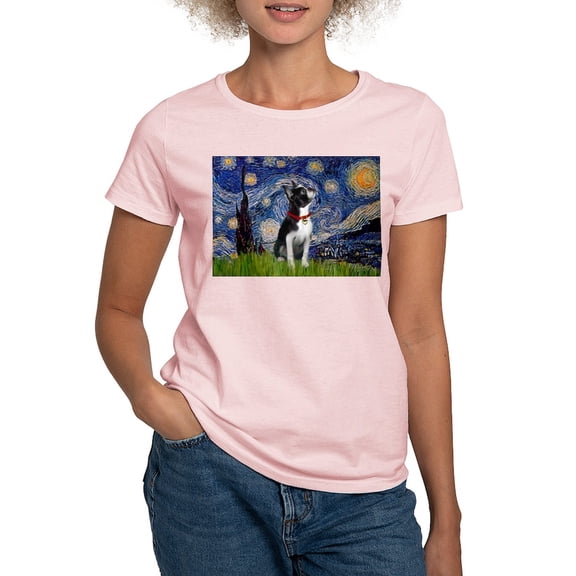 CafePress - Starry Night & Boston Women's Light T Shirt - Women's Classic T-Shirt
