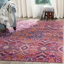 SAFAVIEH Madison Patton Geometric Area Rug, Fuchsia/Multi, 3' x 5'