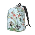 thumbnail image 2 of Balery Chinoiserie Floral Palm Tree Vintage Canvas Backpack for Men and Women - Large Capacity, Durable Travel Laptop Bag for School, Work, Hiking, and Outdoor Activities, 2 of 7