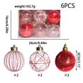 thumbnail image 3 of Axiiglly 6Pcs Christmas Balls Ornaments, 3.15" Glitter Transparent Christmas Balls Set with Stuffed, Shatterproof Xmas Hanging Balls for Christmas Trees Decorations, Holiday Party Decor, Red, 3 of 8