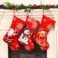 thumbnail image 1 of Xihbxyly Calcetines Navideños con Diseños de Papá Noel y Muñeco de Nieve. Anilla Resistente para Colgar. Ideal para Dulces, Pequeños Regalos, Decoración Festiva, para Pared o Árbol. Tamaño: 40 X 30 X, 1 of 3