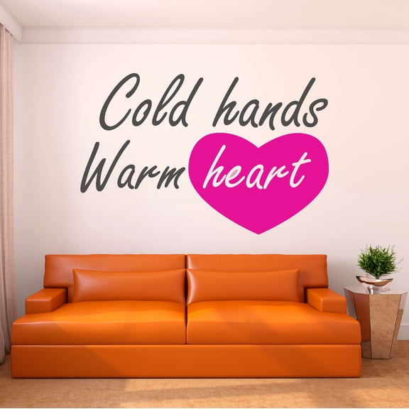 Girls Cold hands warm Heart Cute Quotes & Sayings Wall Decal Decoration Nursing Motivational Quote Vinyl Wall Decal Lasts Years and Easily Removable - Size: 20 In(W) x 14 In(H)