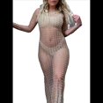 thumbnail image 1 of Vestido de Transparente con Perlas y Diamantes de Imitación para Mujer. Traje de Baño Tipo Bikini. Color de la Carne S, 1 of 10