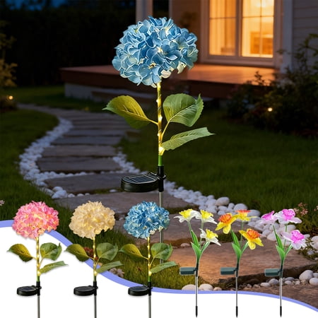 Dmlowu Solar Lights Outdoor Waterproof Daffodil Flower Solar Garden Lights Outdoor Decor Light for Yard Pathway Landscape Yellow 27.6 inches