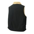 thumbnail image 5 of yuCgh Men's Reversible Fleece Vest, Double Sided Lambskin Collar Waistcoat, Color Contrast Zip Up Jacket for Warm Layering & Casual Style,Black,L, 5 of 9
